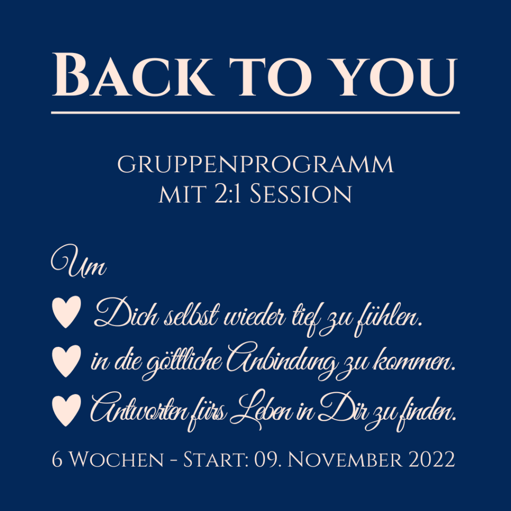BACK TO YOU Gruppenprogramm mit 2:1 Session